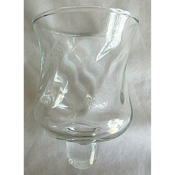 Vintage Home Interior Votive Cups Small Swirl Clear Glass 3.5" Set of 2 - Picture 2 of 4